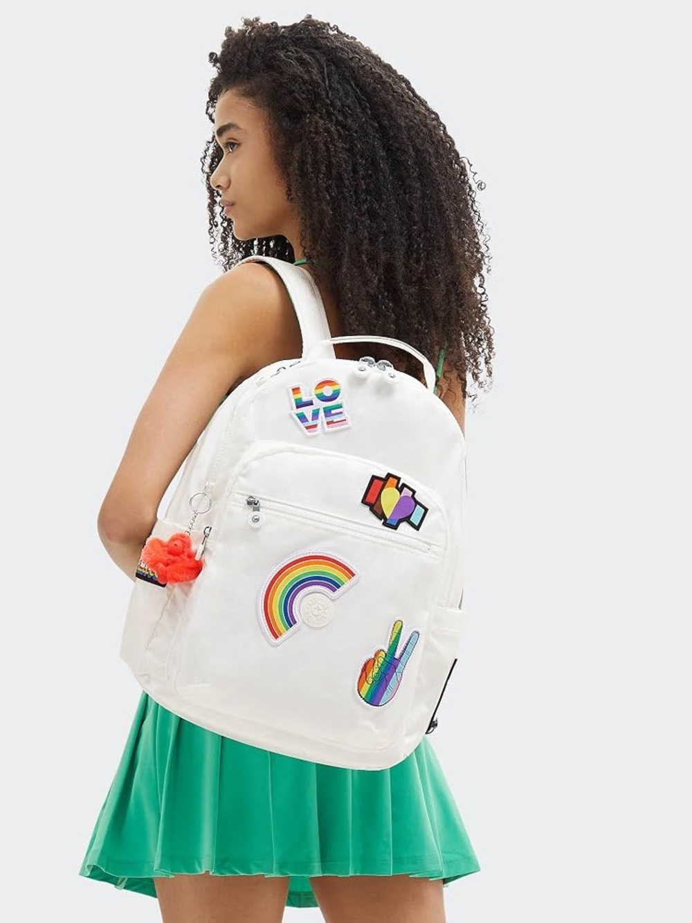 Kipling Seoul Large Pride 15” Laptop Backpack Alabaster Patch Rainbow 27L